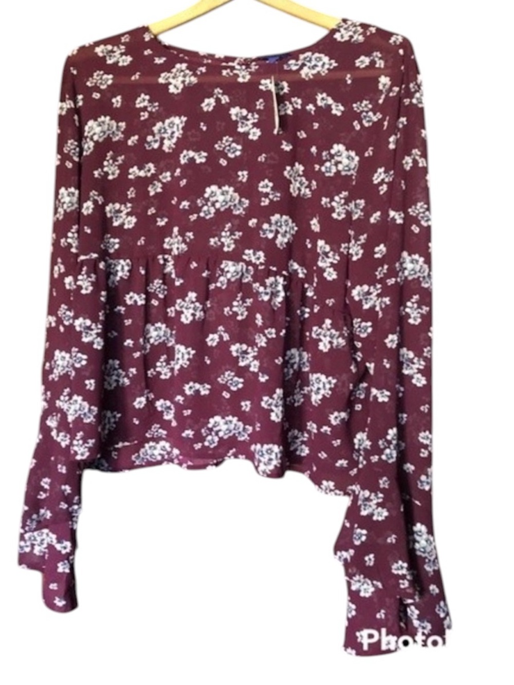Aeropostale Top Blouse 2X XXL Sheer Boho Baby Doll Peplum Juniors